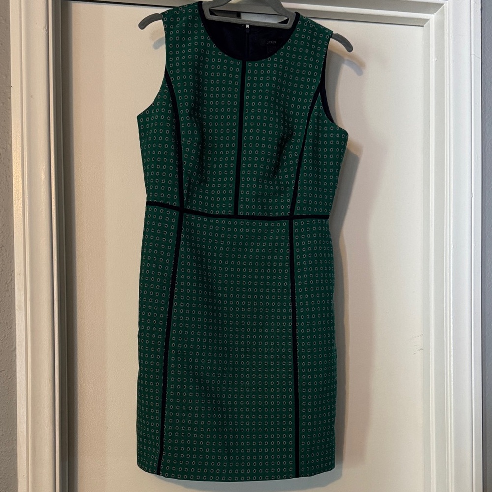 J.Crew Green and Navy Sleeveless Dress 6P